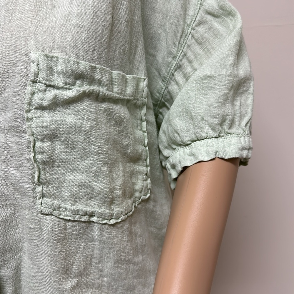 Zara Button Front Crop Top With Pockets - image 4